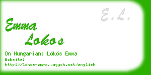 emma lokos business card