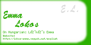 emma lokos business card